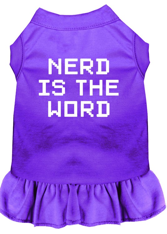 Nerd is the Word Screen Print Dress Purple Med